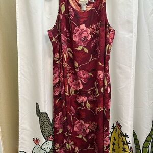 Floral Sleeveless Dress - Red